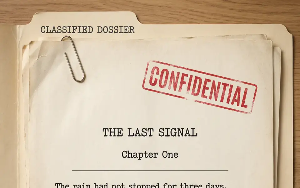 Classified manuscript dossier with CONFIDENTIAL stamp